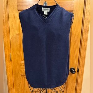 Eddie Bauer Navy Men's V Neck Sweater Vest, Medium